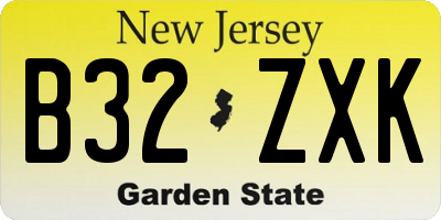 NJ license plate B32ZXK