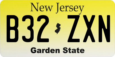 NJ license plate B32ZXN