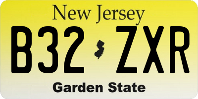 NJ license plate B32ZXR
