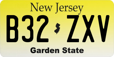 NJ license plate B32ZXV
