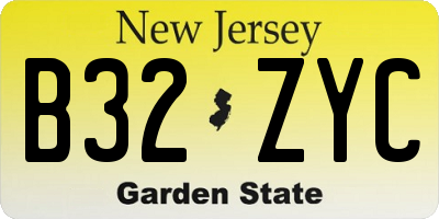 NJ license plate B32ZYC