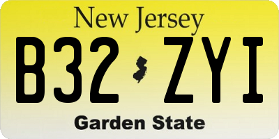 NJ license plate B32ZYI