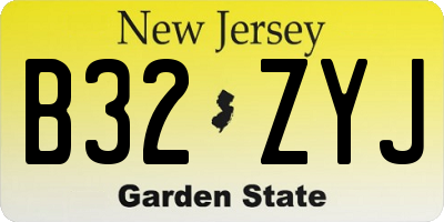 NJ license plate B32ZYJ