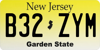 NJ license plate B32ZYM