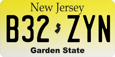 NJ license plate B32ZYN