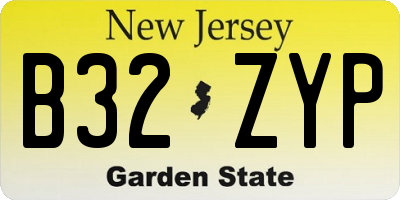NJ license plate B32ZYP