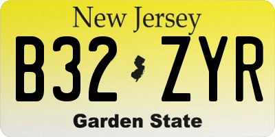 NJ license plate B32ZYR