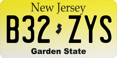 NJ license plate B32ZYS