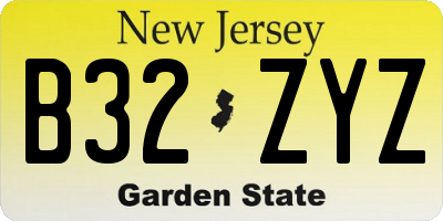 NJ license plate B32ZYZ