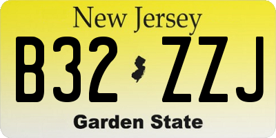 NJ license plate B32ZZJ