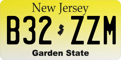 NJ license plate B32ZZM
