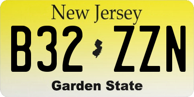 NJ license plate B32ZZN