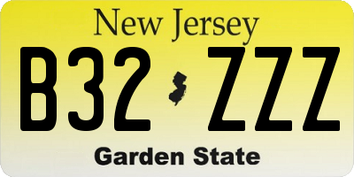 NJ license plate B32ZZZ