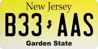 NJ license plate B33AAS
