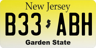 NJ license plate B33ABH