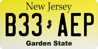 NJ license plate B33AEP