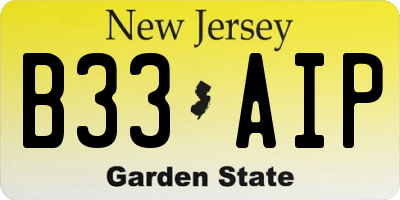 NJ license plate B33AIP