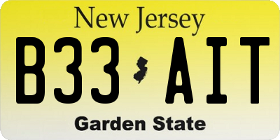 NJ license plate B33AIT