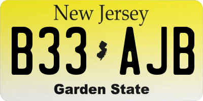 NJ license plate B33AJB