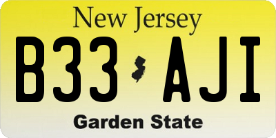NJ license plate B33AJI