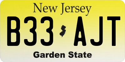 NJ license plate B33AJT