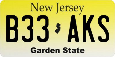 NJ license plate B33AKS