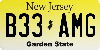 NJ license plate B33AMG