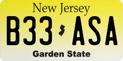 NJ license plate B33ASA