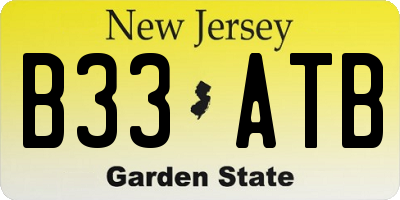 NJ license plate B33ATB