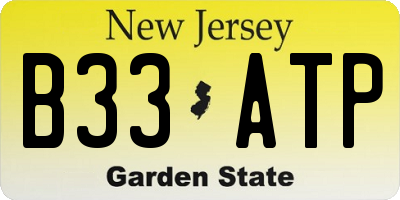 NJ license plate B33ATP
