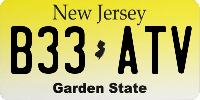 NJ license plate B33ATV