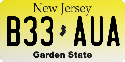 NJ license plate B33AUA