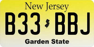 NJ license plate B33BBJ