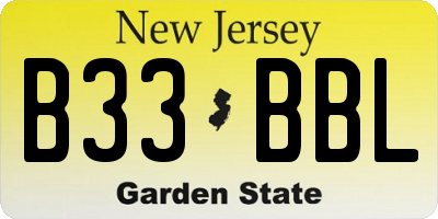 NJ license plate B33BBL