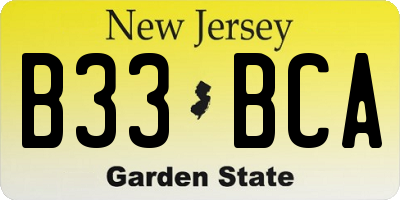 NJ license plate B33BCA