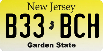 NJ license plate B33BCH