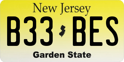NJ license plate B33BES