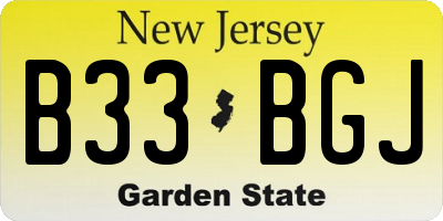 NJ license plate B33BGJ