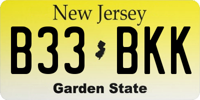 NJ license plate B33BKK