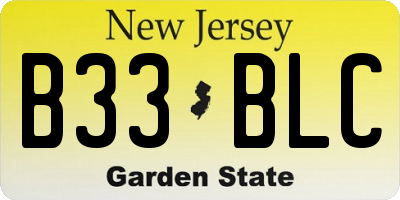NJ license plate B33BLC