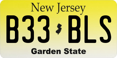 NJ license plate B33BLS