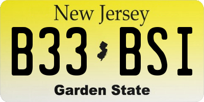 NJ license plate B33BSI