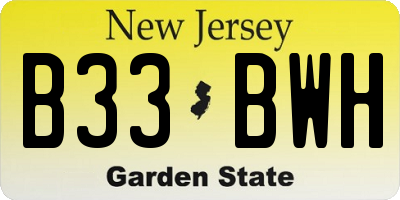 NJ license plate B33BWH