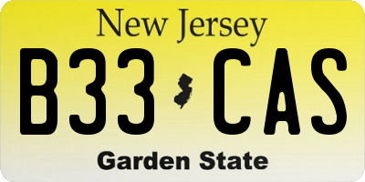 NJ license plate B33CAS