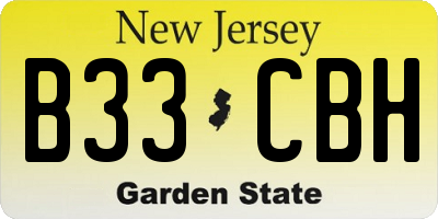 NJ license plate B33CBH