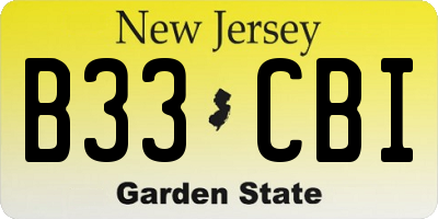 NJ license plate B33CBI