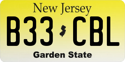 NJ license plate B33CBL