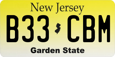 NJ license plate B33CBM