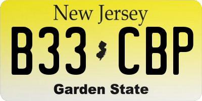 NJ license plate B33CBP