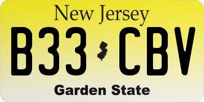 NJ license plate B33CBV